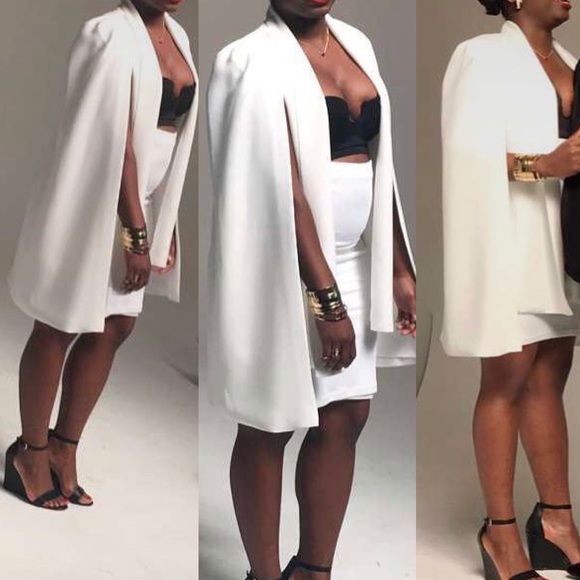 white open arm blazer